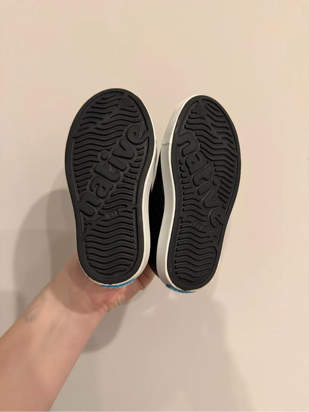 Native Kids Water Shoes Jefferson Slip-On - Black with White Toe
